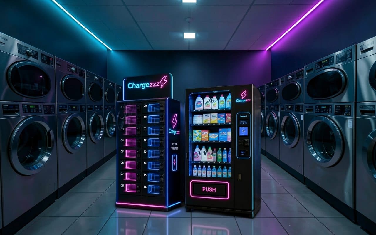 ChargeZzz machines at Laundromats